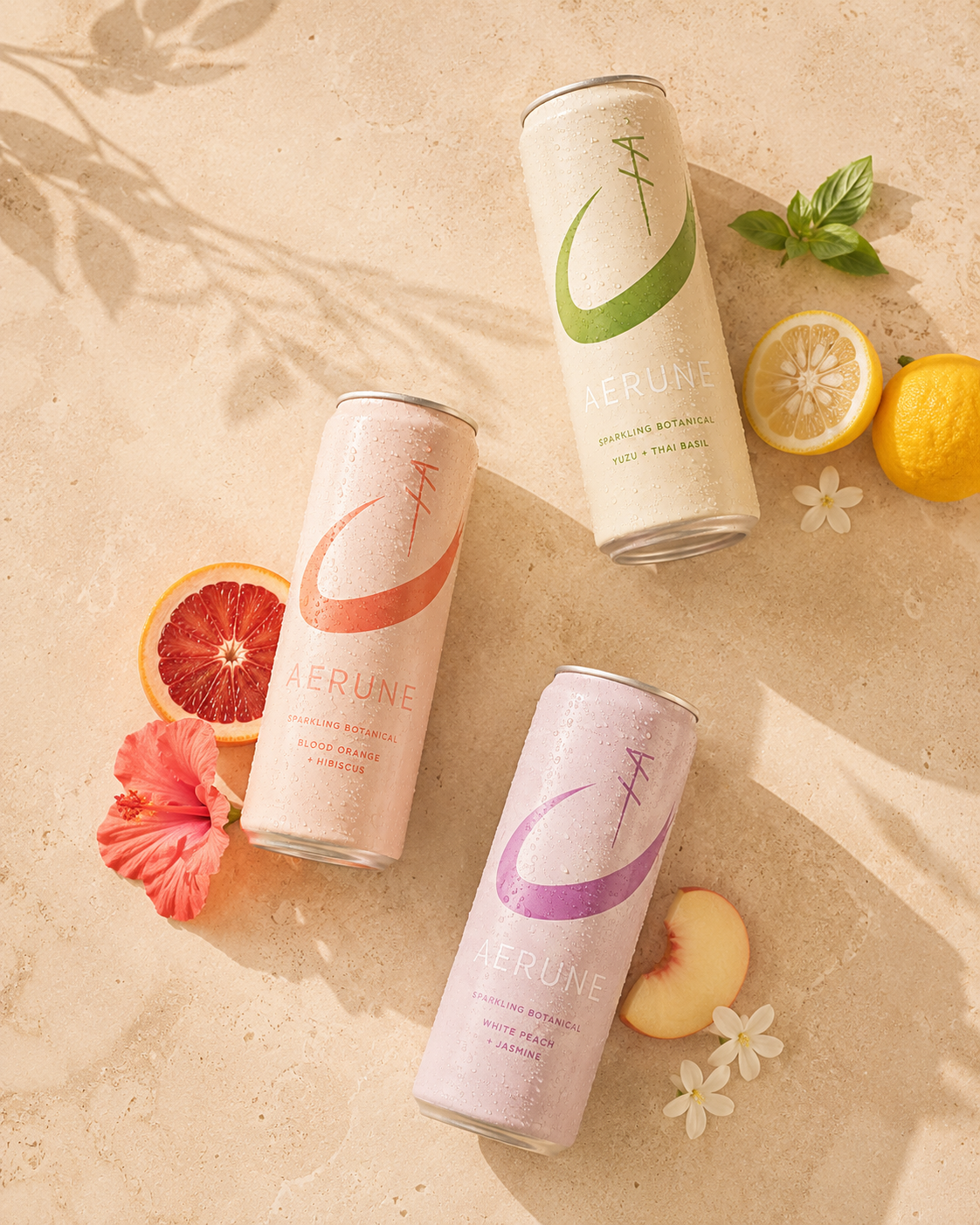 AERUNE — flat lay de la gamme