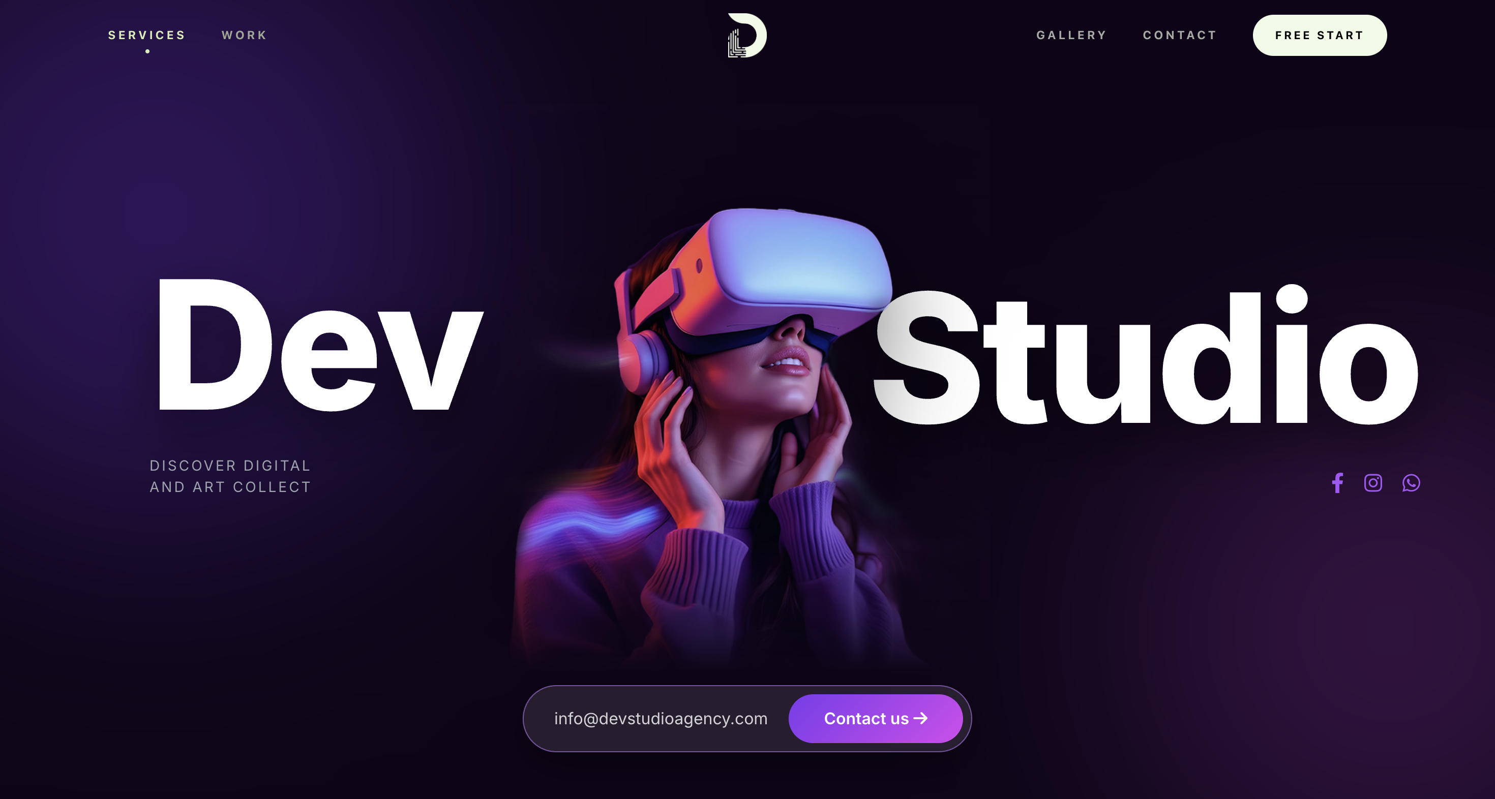 Dev Studio — page d'accueil