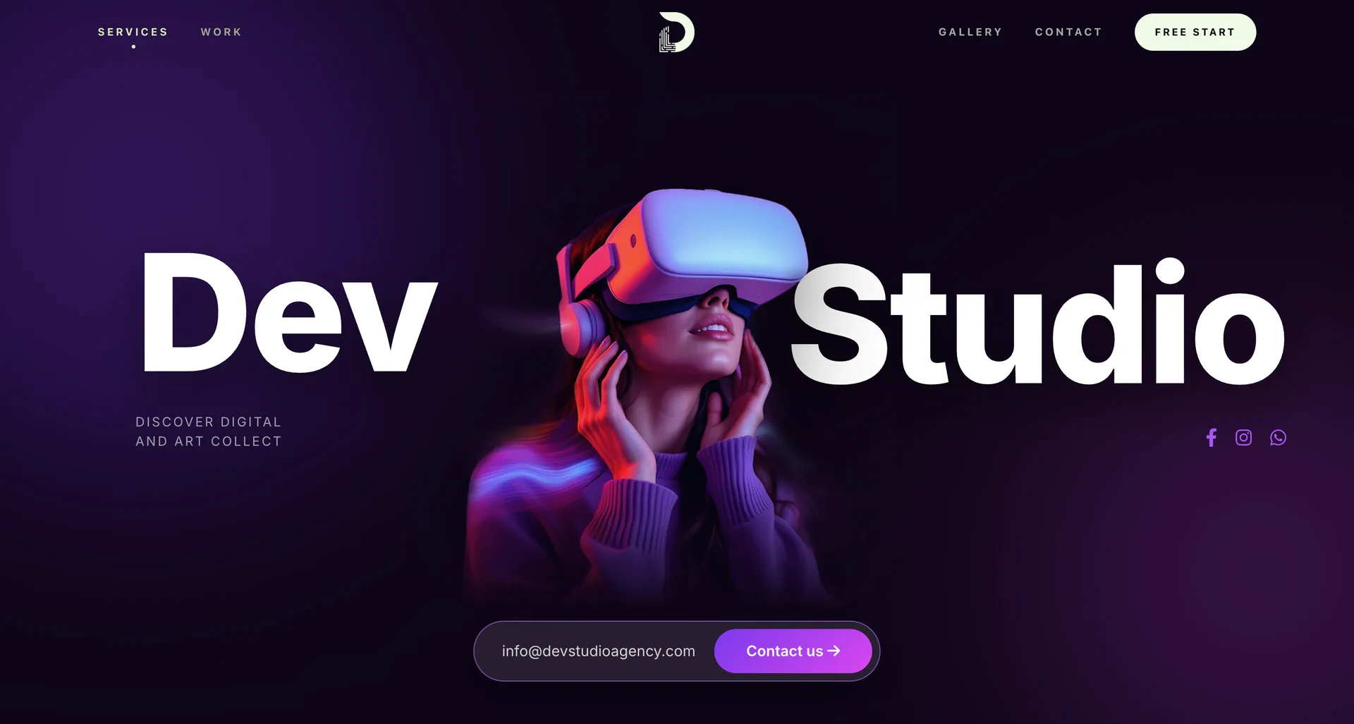 Dev Studio — page d'accueil