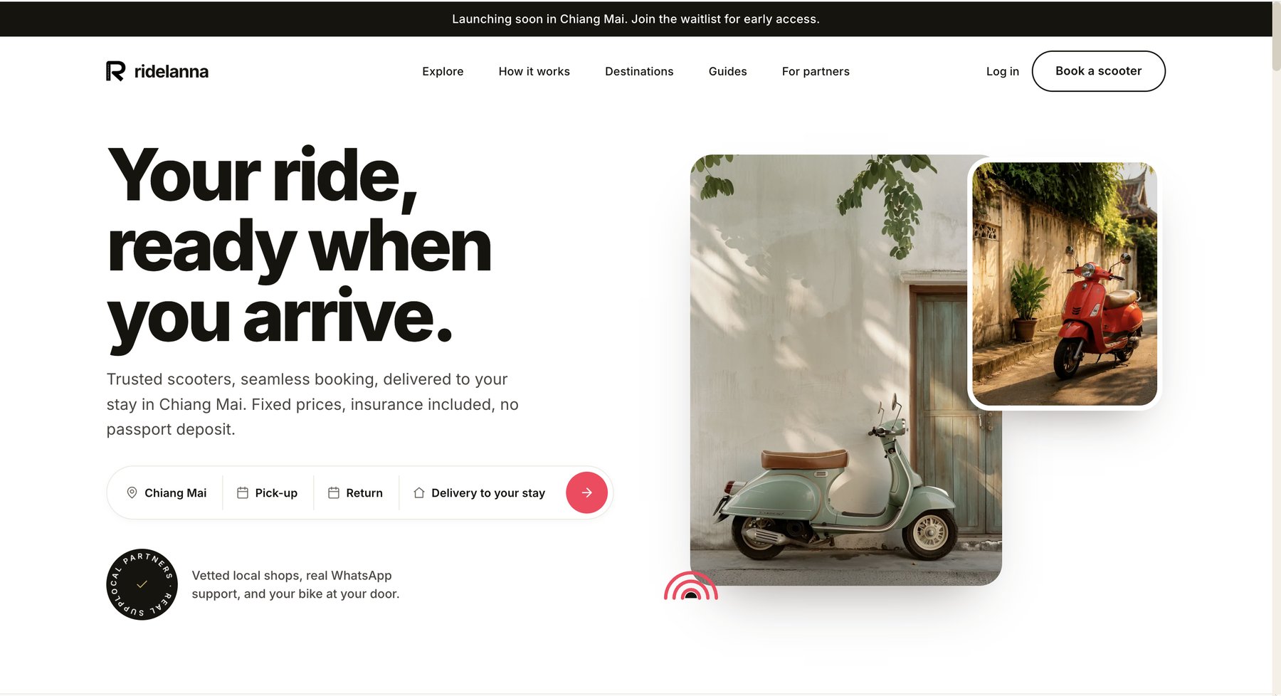 RideLanna — site de réservation de scooters